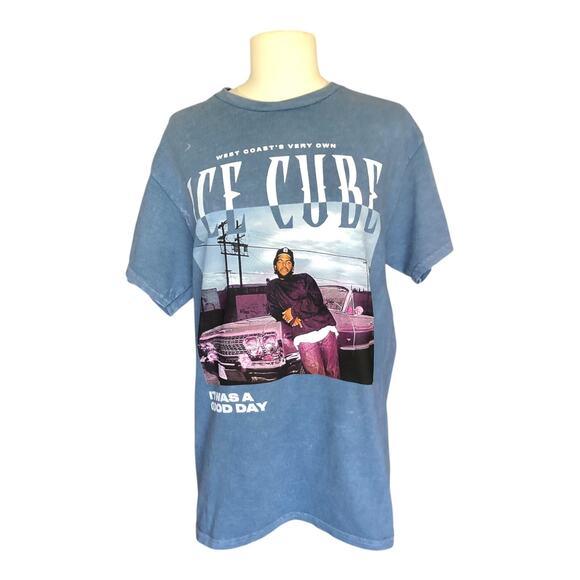 Ice Cube It Was a Good Day T-shirt Cotton Crew Neck Short Sleeve Blue Medium - Picture 1 of 6